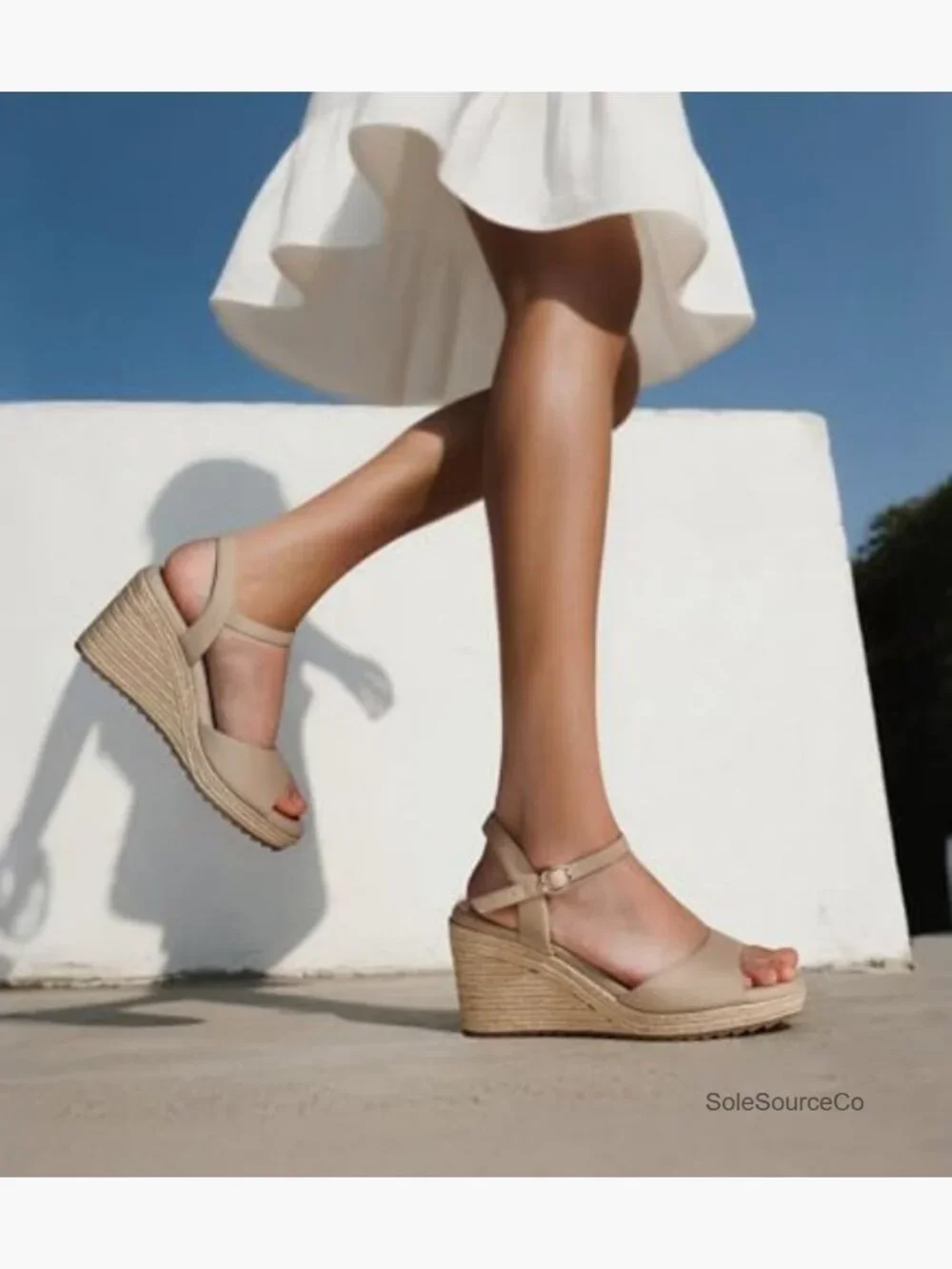 Women Espadrilles Wedge Sandals Peep Toe Ankle Strap Platform Heels Summer
